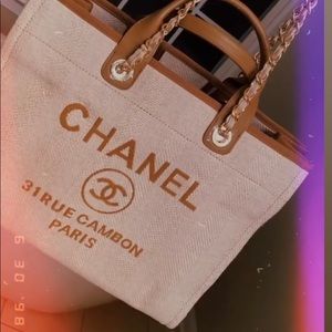 Chanel cloth tote bag